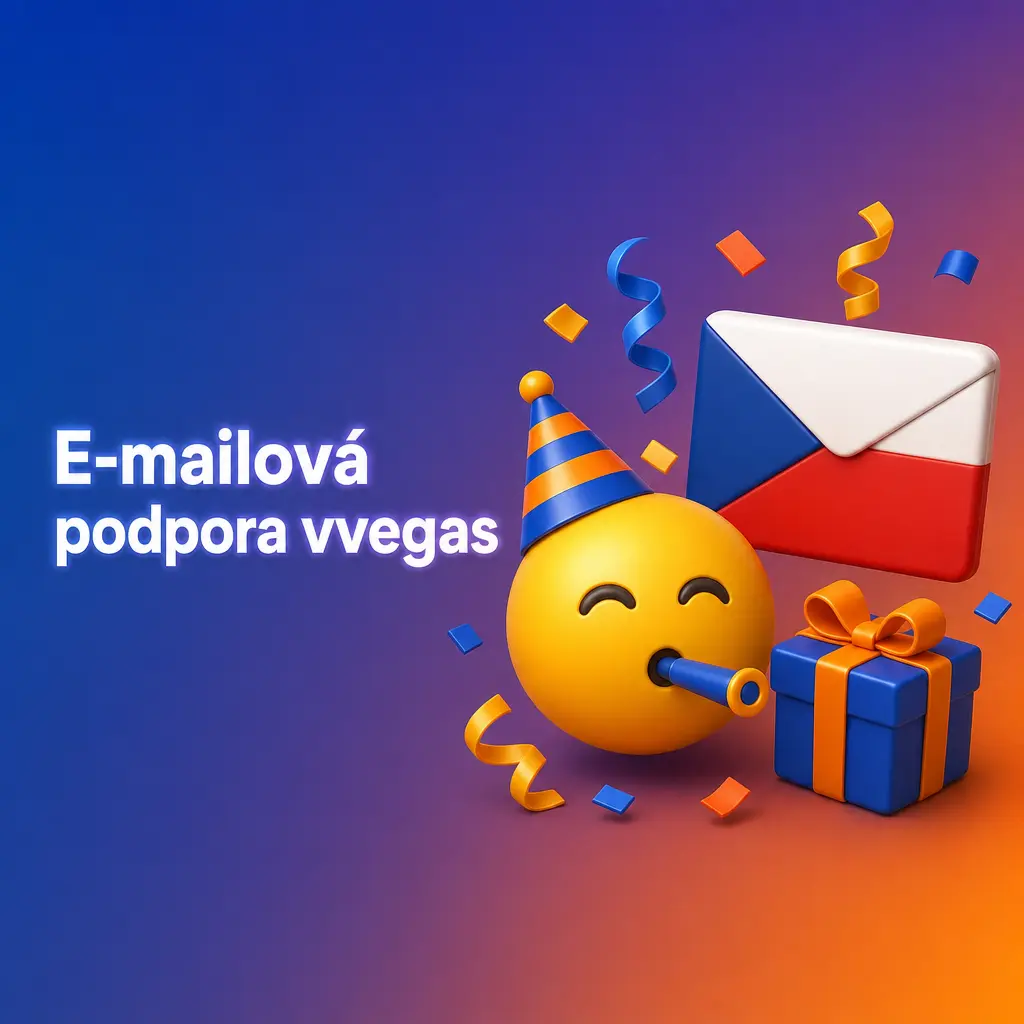 E-mailová podpora vvegas pro ověření totožnosti, reklamace a dotazy s přílohami dokumentů