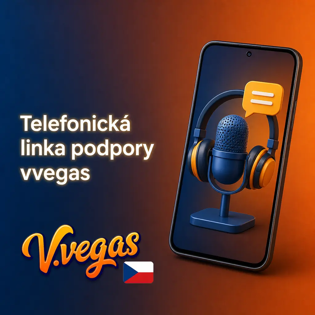 Telefonická linka podpory vvegas pro řešení přihlášení, plateb a zabezpečení účtu v češtině a angličtině.